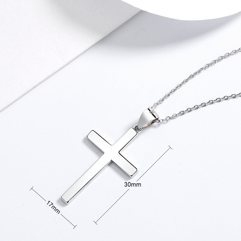 Sterling Silver Cross Necklace-Jewellery, Necklaces, New, Sterling Silver Necklaces, Women's Jewellery, Women's Necklace-ssp0192-3_New-Glitters