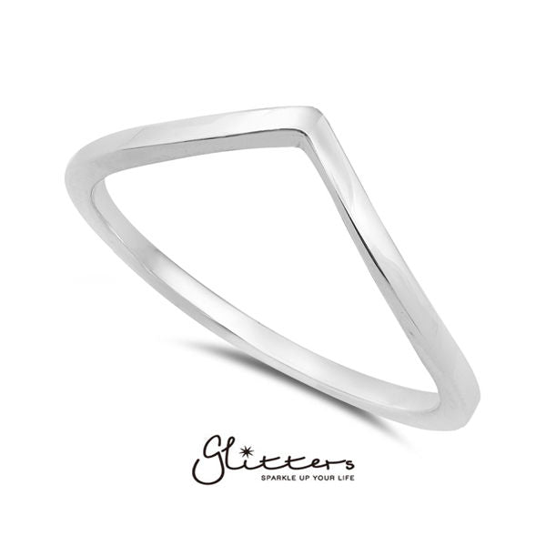Sterling Silver V Shape Women's Rings-Jewellery, Rings, Sterling Silver Rings, Women's Jewellery, Women's Rings-ssr0006-2-Glitters