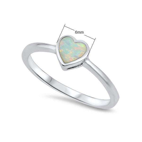 Sterling Silver Heart White Opal Ring-Jewellery, Rings, Sterling Silver Rings, Women's Jewellery, Women's Rings-ssr0032-1_New-Glitters
