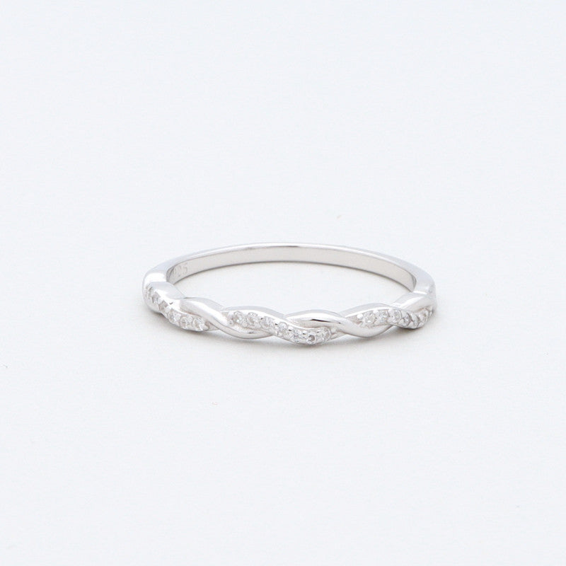 Sterling Silver CZ Twisted Eternity Ring-Cubic Zirconia, Jewellery, Rings, Sterling Silver Rings, Women's Jewellery, Women's Rings-ssr0051-1_800-Glitters