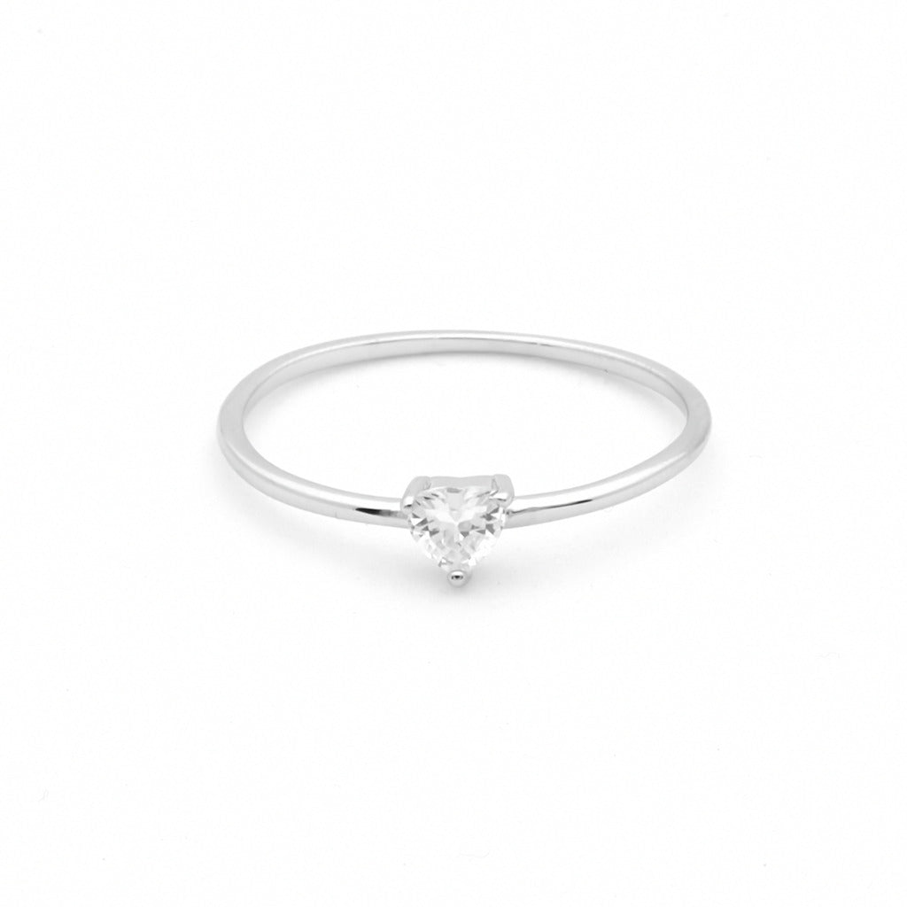Heart Shaped CZ Sterling Silver Engagement Ring-Cubic Zirconia, Jewellery, Rings, Sterling Silver Rings, Women's Jewellery, Women's Rings-ssr0065-1_1-Glitters