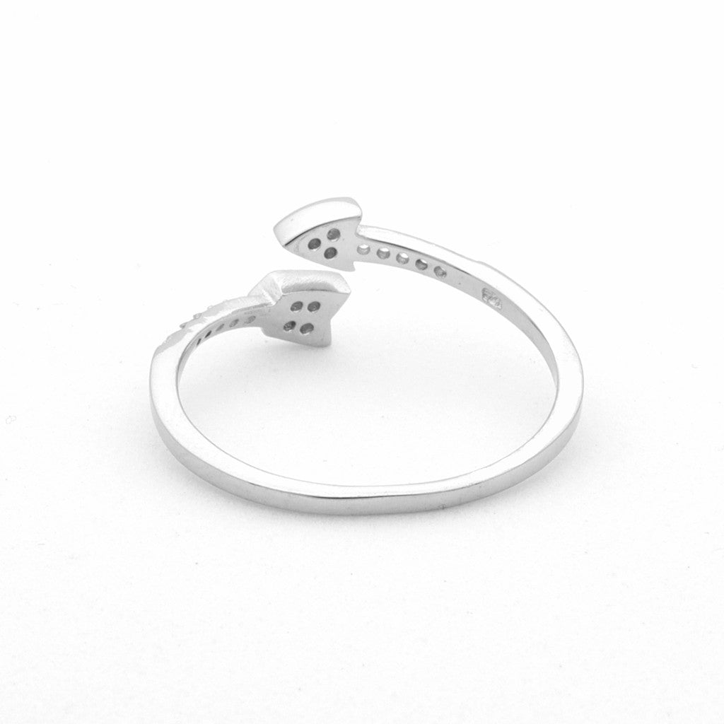 Arrow Sterling Silver Ring-Cubic Zirconia, Jewellery, Rings, Sterling Silver Rings, Women's Jewellery, Women's Rings-ssr0066-4_1-Glitters