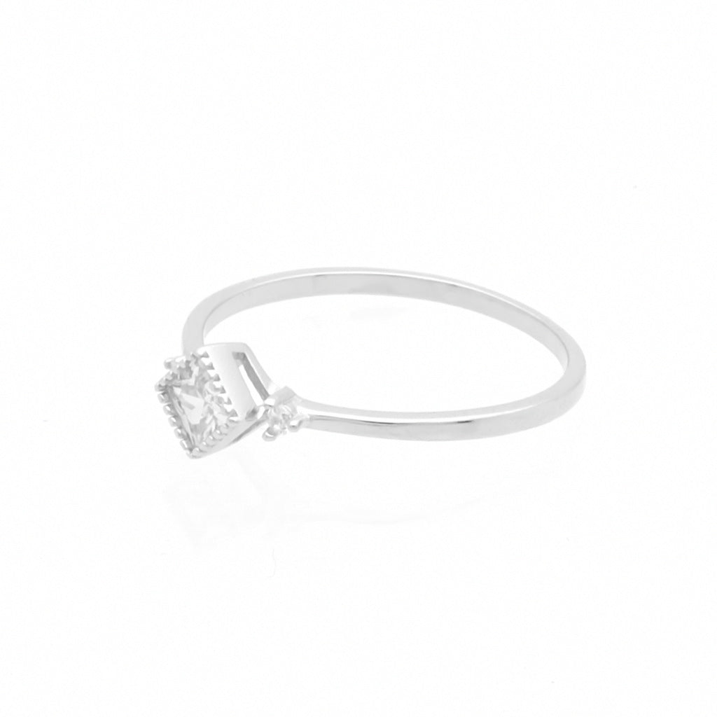 Square CZ Sterling Silver Ring-Cubic Zirconia, Jewellery, Rings, Sterling Silver Rings, Women's Jewellery, Women's Rings-ssr0067-2_1-Glitters