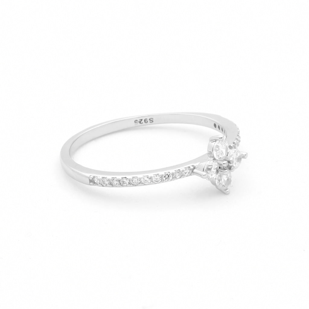 CZ Flower Sterling Silver Ring-Cubic Zirconia, Jewellery, Rings, Sterling Silver Rings, Women's Jewellery, Women's Rings-ssr0072-3_1-Glitters