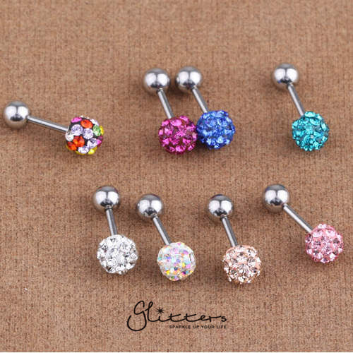 Ferido Crystal Disco Ball Top with Surgical Steel Tragus Barbell-Aqua-Jewellery, Tragus, Women's Earrings, Women's Jewellery-tg0004-1_91ed58c5-fb48-4234-a233-7d3b5d8ef3f6-Glitters