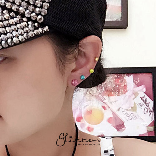 Ferido Crystal Disco Ball Top with Surgical Steel Tragus Barbell-Aqua-Jewellery, Tragus, Women's Earrings, Women's Jewellery-tg0004-2_74da49e1-f255-4037-be2d-1792adba3f16-Glitters
