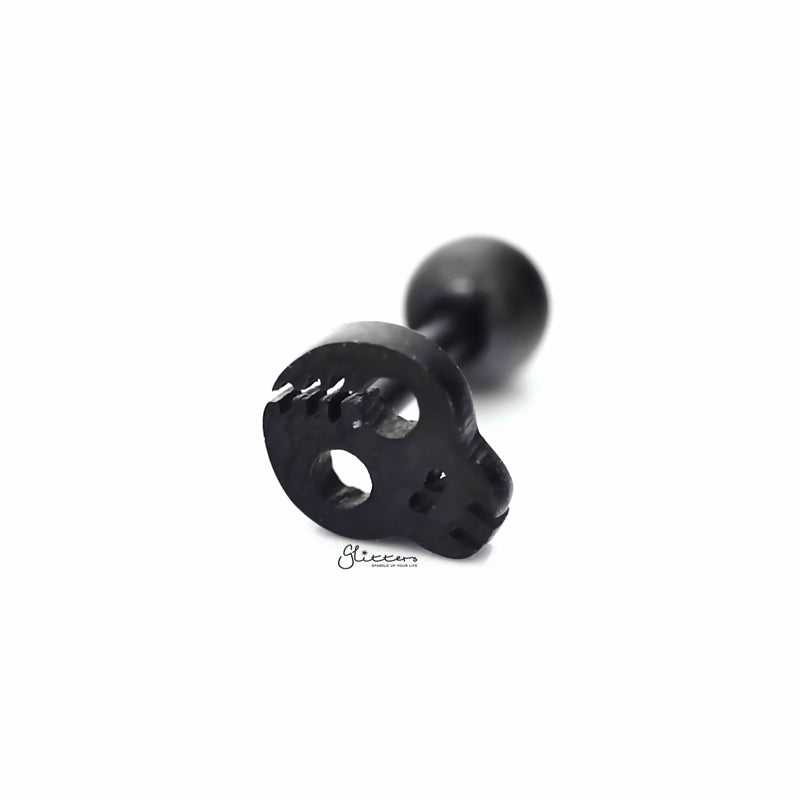 Skull Barbell for Tragus, Cartilage, Conch, Helix Piercing and More-Body Piercing Jewellery, Cartilage, Conch Earrings, Cubic Zirconia, Helix Earrings, Jewellery, Lobe piercing, Tragus-tg0109_2-Glitters