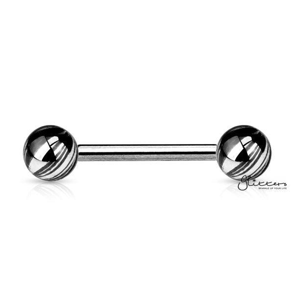 316L Surgical Steel Tongue Barbells with Multi Colour Plated Balls-Body Piercing Jewellery, Tongue Bar-tr0002-mc-k-Glitters